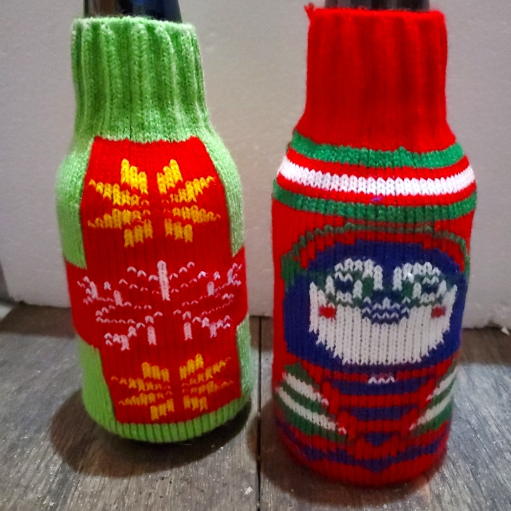 Lot of 2 Uncle Bob's Beer Sweater  red & green